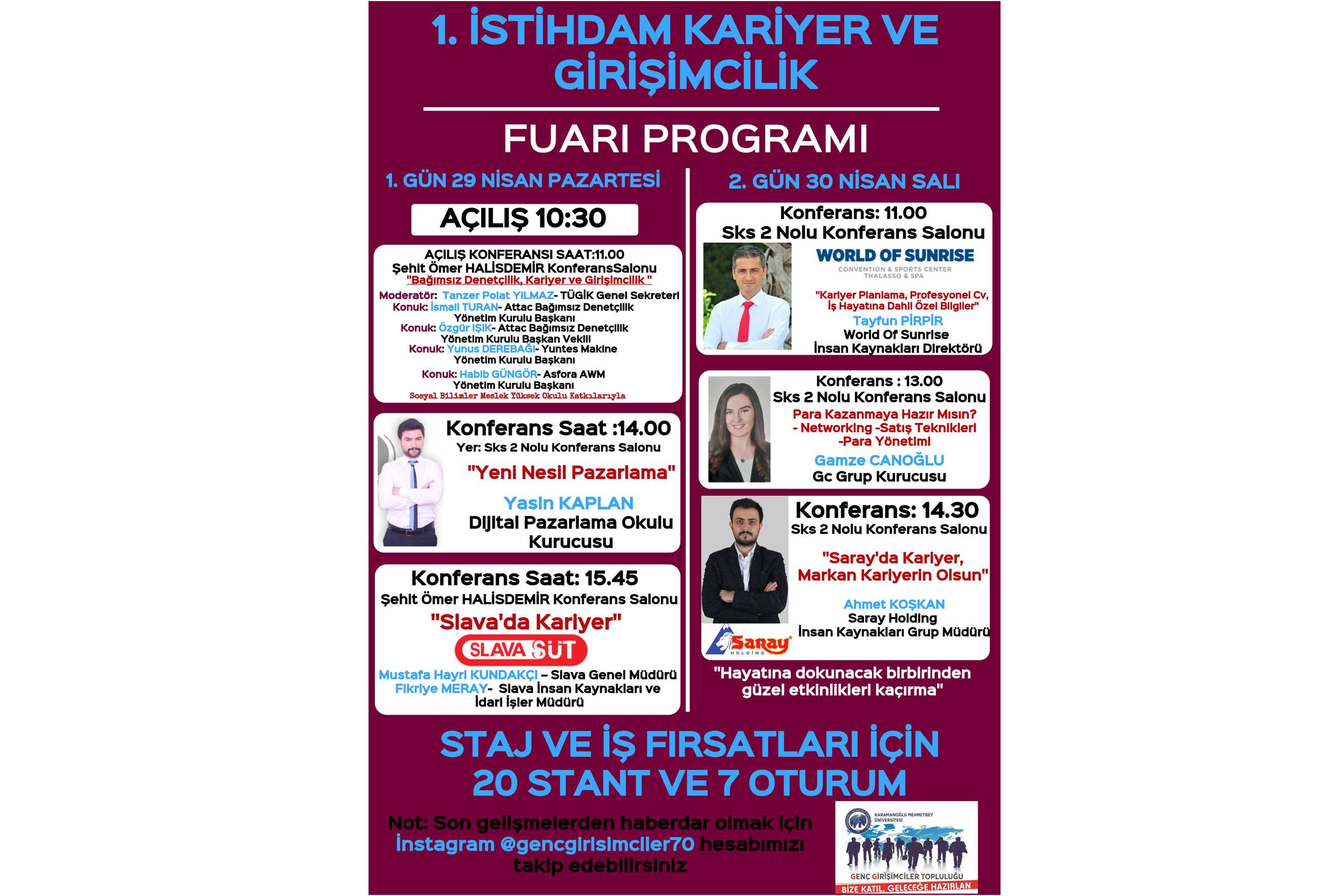 Karamanoğlu Mehmetbey Üniversitesi(KMÜ) Genç Girişimciler Öğrenci Topluluğu ve İŞ-KUR Karaman