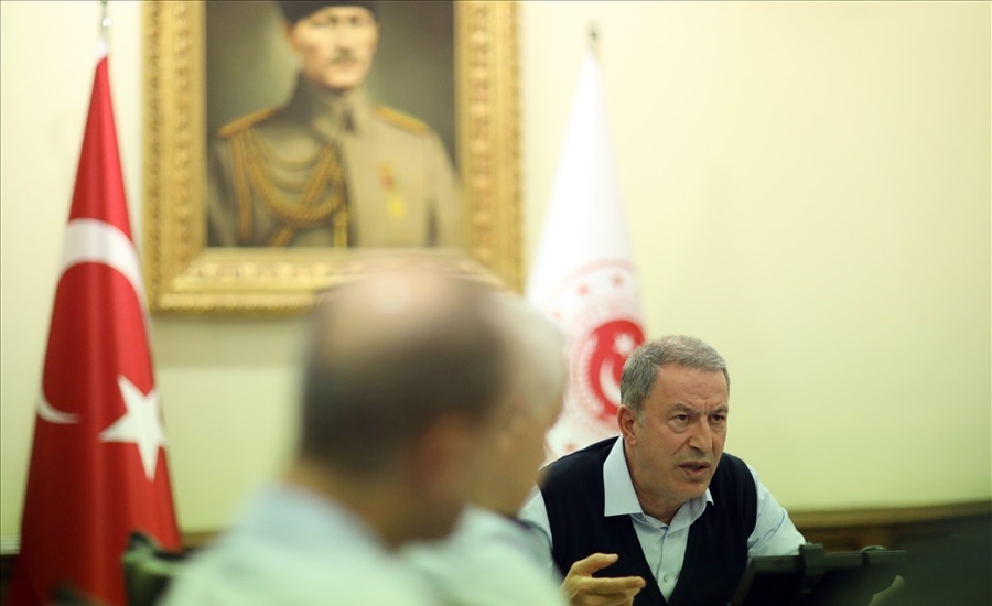 Bakan Akar, Fransa Savunma Bakanı Parly İle Görüştü Milli Savunma Bakanı Hulusi Akar, Fransa Savunma Bakanı Florence Parly