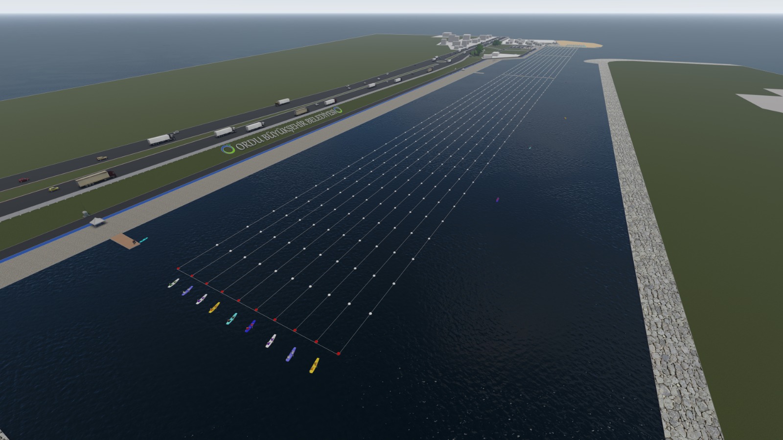 Gülyalı’ya Kano Yarış Parkuru Ordu Büyükşehir Belediyesi tarafından Ordu-Giresun Havalimanı yanında, 1.100 metre uzunluğunda