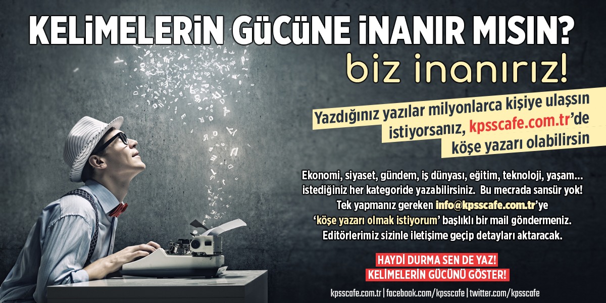 KPSS Cafe’den Yazarlık Fırsatı Türkiye’nin önemli haber portallarından kpsscafe.com.tr sitesi yazarlık açılımı yaptı. Ekonomi,