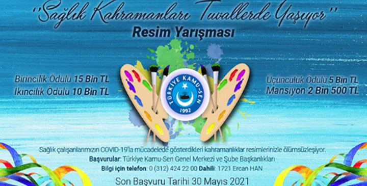 Türkiye Kamu-Sen, sağlık çalışanlarının Covid-19 ile mücadelede gösterdikleri kahramanlıkları resimlerle