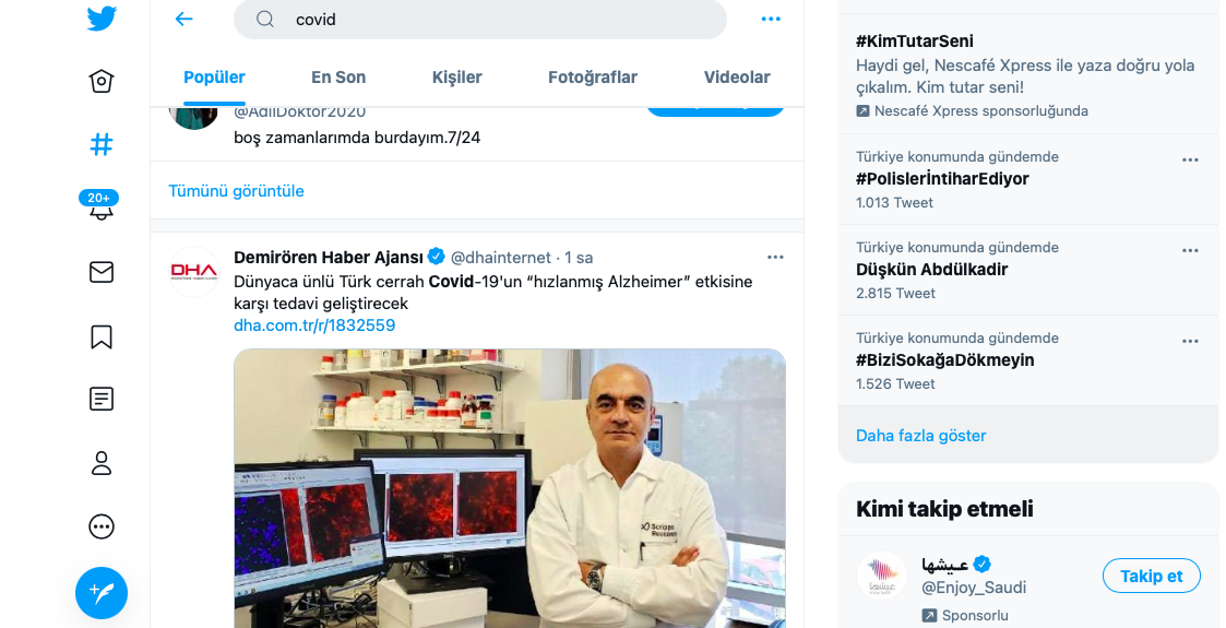 Twitter’den Flaş Covid-19 Açıklaması ! Manipülatif 11.5 Milyon Hesaba…. Twitter’dan yapılan açıklamada, “Mart 2020’de COVID’ye yaklaşımını tanıtmasından bu yana
