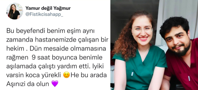 Doktor Eşin Aşı Fedakarlığı Sağlık Bakanı Dr. Fahrettin Koca, aşılamada görev alan sağlık personelinin