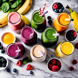 Metabolizmayı hızlandıran yeşil smoothie ile başlayın, düşük kalorili çilekli, protein