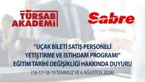 TÜRSAB Akademi, IATA İhtisas Başkanlığı, SABRE işbirliğinde ‘Uçak Bileti Satış