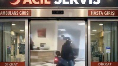 Aydın Nazilli Devlet Hastanesi'ne bir şahıs motoruyla girip tur atması