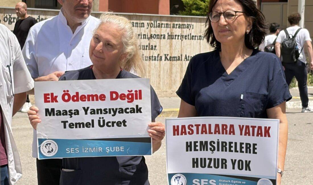 Ebeler, Hemşireler ‘Kutlama’ Değil Çözüm İstiyor! SES İzmir Şubeleri tarafından İzmir Atatürk Eğitim ve Araştırma Hastanesi